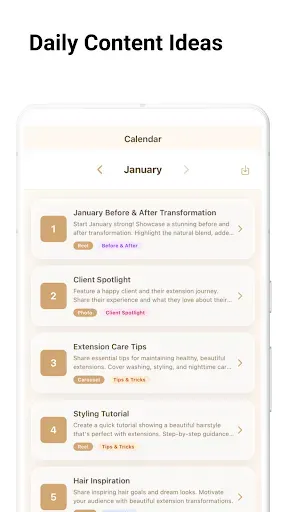 Скриншот 4 — Content Calendar for Hair Pros