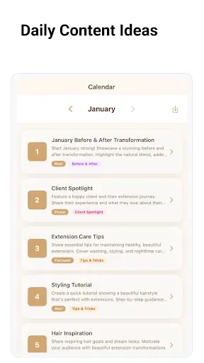 Скриншот 8 — Content Calendar for Hair Pros