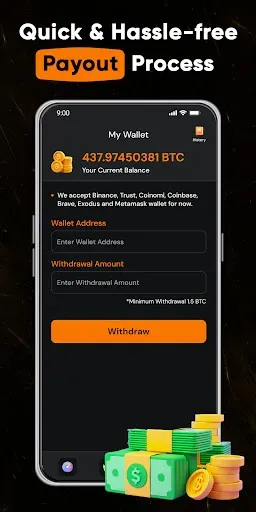 Скриншот 3 — Bitcoin Miner, BTC Mining