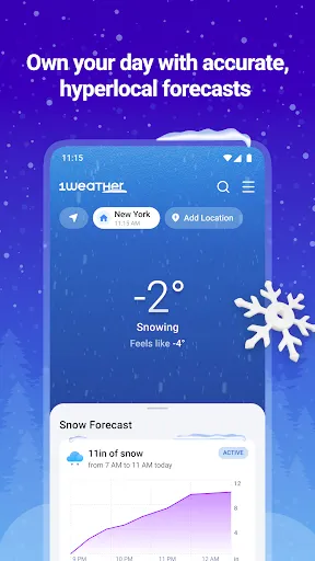 Скриншот 1 — 1Weather: Forecast & Radar