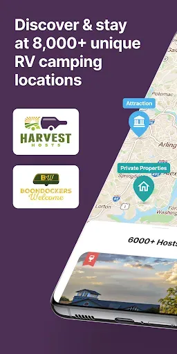 Скриншот 1 — Harvest Hosts - RV Camping