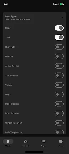 Скриншот 2 — Health Connect Webhook