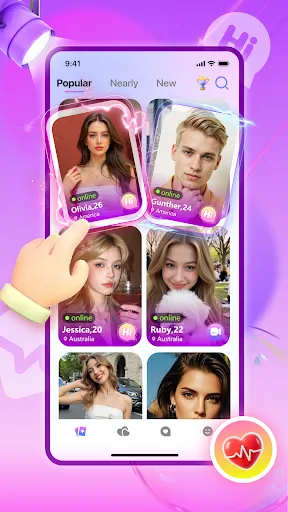 Скриншот 1 — Kissy-Video Chat Social