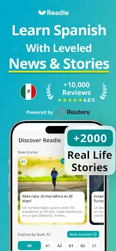Скриншот 1 — Learn Spanish: Daily Readle