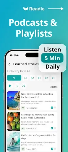 Скриншот 5 — Learn Spanish: Daily Readle