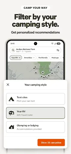 Скриншот 5 — Hipcamp: Camping, RVs & Cabins