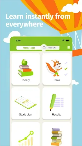 Скриншот 1 — Math Tests: learn mathematics