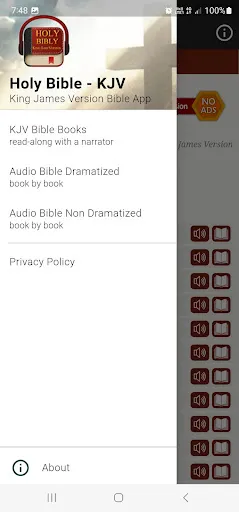 Скриншот 1 — King James Audio - KJV Bible