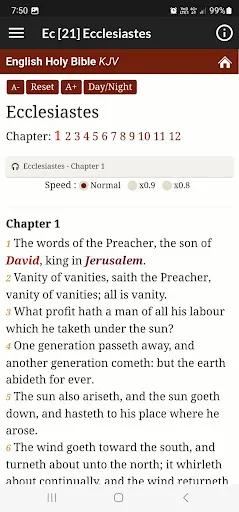 Скриншот 3 — King James Audio - KJV Bible