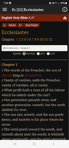 Скриншот 4 — King James Audio - KJV Bible