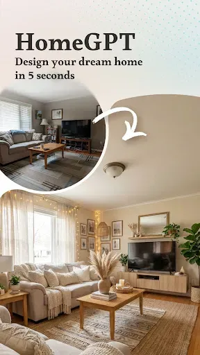 Скриншот 1 — HomeGPT: AI Home Makeover
