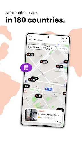 Скриншот 3 — Hostelworld: Hostel Travel App