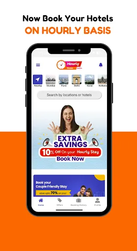 Скриншот 1 — Hourly Rooms Hotel Booking App