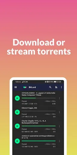 Скриншот 1 — BitLord - Torrent downloader