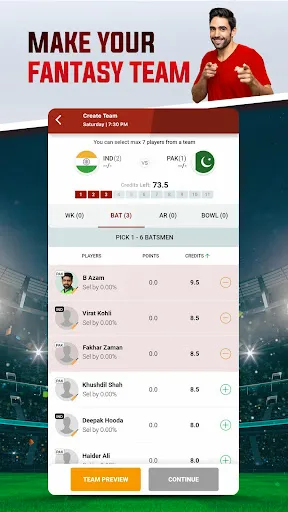 Скриншот 5 — Howzat - Fantasy Cricket App