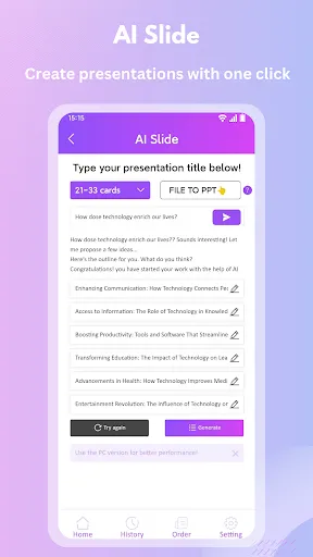 Скриншот 1 — Smallppt: AI Slides