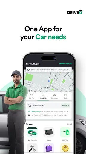 Скриншот 1 — DriveU: Hire Driver for Car