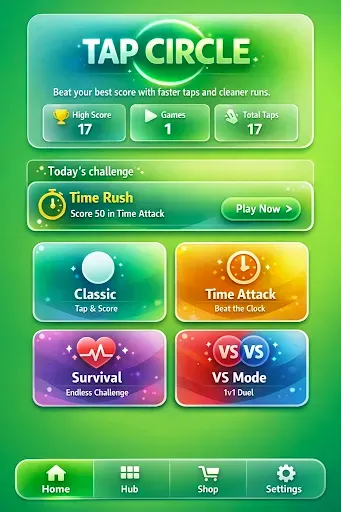 Скриншот 1 — Tap Circle: Arcade Reflex Game