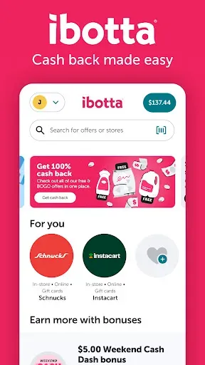 Скриншот 1 — Ibotta: Save & Earn Cash Back