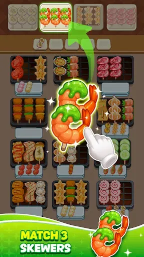 Скриншот 1 — Skewer Jam: Food Sort