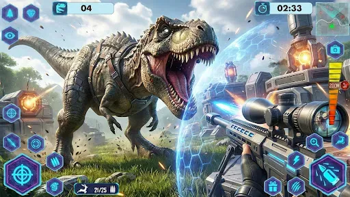 Скриншот 1 — Dino Hunter Wild Shooting Game