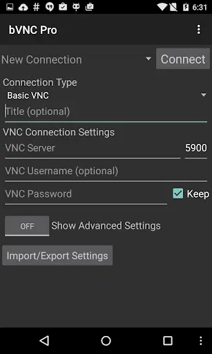 Скриншот 1 — bVNC: Secure VNC Viewer