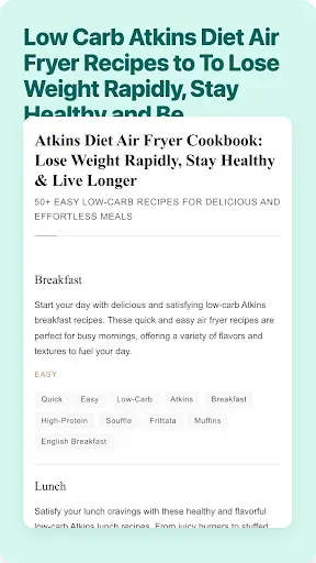 Скриншот 6 — Atkins Air Fryer Recipes
