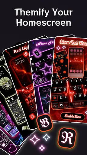 Скриншот 2 — тема Neon Red Heartbeat