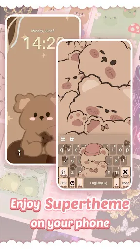 Скриншот 2 — тема Pink Cute Hippo
