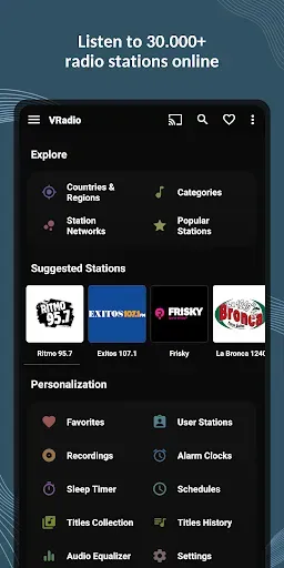 Скриншот 1 — VRadio - Online Radio App