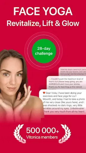 Скриншот 1 — Face Yoga Exercises - Vitonica