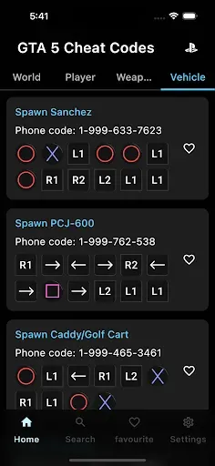 Скриншот 1 — Cheat Codes for GTA Cheats Pro