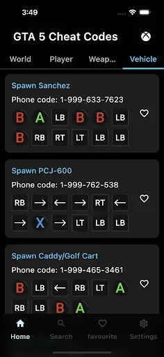 Скриншот 7 — Cheat Codes for GTA Cheats Pro