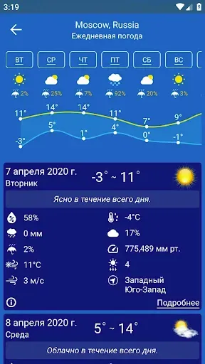 Скриншот 5 — Прогноз погоды