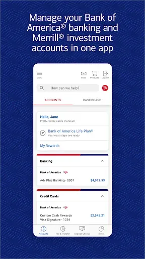 Скриншот 1 — Bank of America Mobile Banking