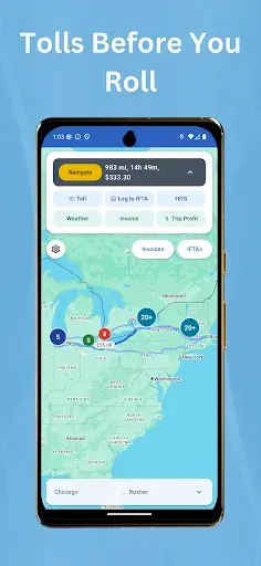 Скриншот 1 — Toll Calculator GPS Navigation