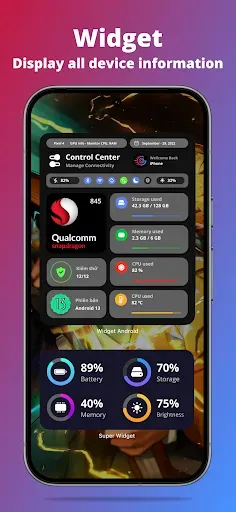 Скриншот 1 — G-CPU:Monitor CPU, RAM, Widget