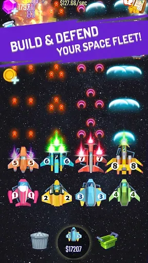 Скриншот 1 — Spaceship Defender - Merge Fun