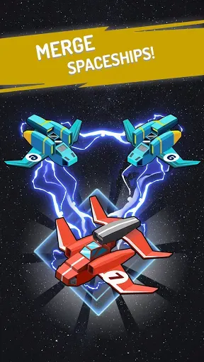 Скриншот 3 — Spaceship Defender - Merge Fun
