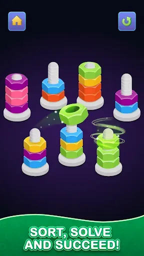 Скриншот 1 — Nuts & Bolts - Color Sort Game