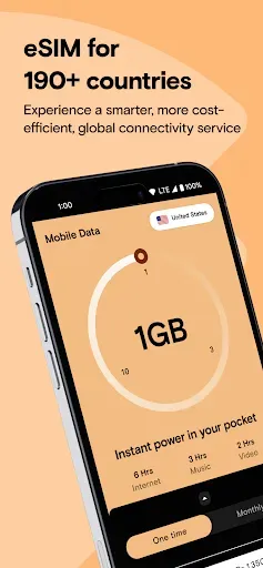 Скриншот 1 — Instabridge eSIM: Global Data