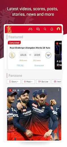 Скриншот 3 — RCB Official- Live IPL Cricket
