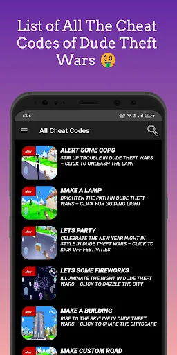 Скриншот 1 — Dude Theft Wars, Cheat Codes