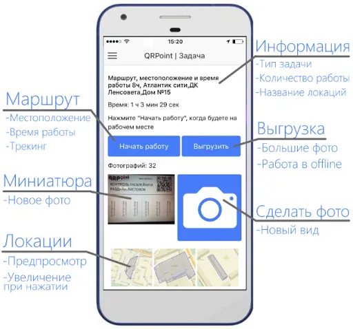 Скриншот 4 — QRPoint - GPS Фото\Видео отчет