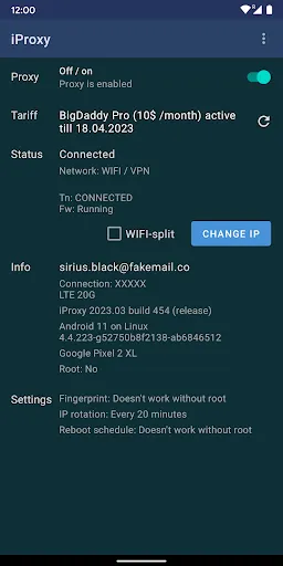 Скриншот 2 — iProxy - мобильные прокси