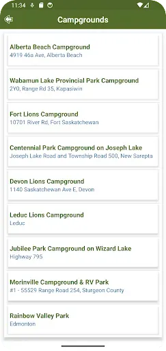Скриншот 6 — Alberta Campgrounds