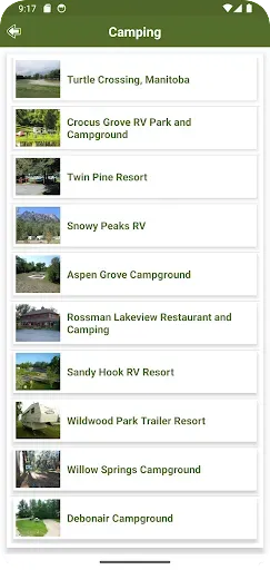 Скриншот 3 — Manitoba RV Parks &Campgrounds