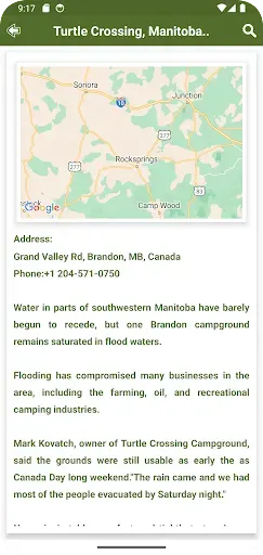 Скриншот 4 — Manitoba RV Parks &Campgrounds