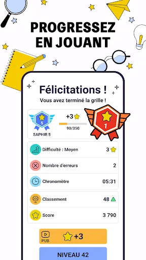 Скриншот 3 — Mots Fléchés Pro: Mots Croisés