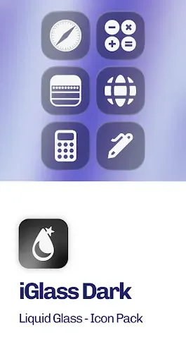 Скриншот 1 — iGlass Dark OS 26 Icon Pack